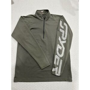 Spyder 1/4 Zip Vintage Pullover Long Sleeve Shirt Grey XL